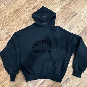 Black Essentials Fear of God Designer Hoodie Men’s Medium “Jet Black” **NEW **